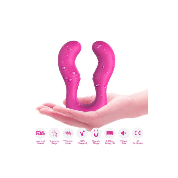 Vibromasseur Rose en forme de U double tête stimulateur point G 